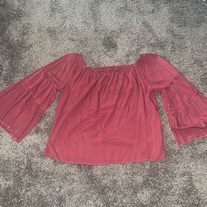 off the shoulder bell sleeve shirt